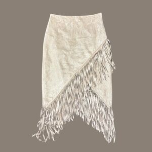 NWT Express Faux Suede Fringe Skirt